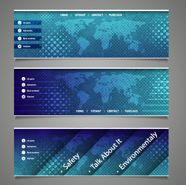 World maps and modern banners vector 02  