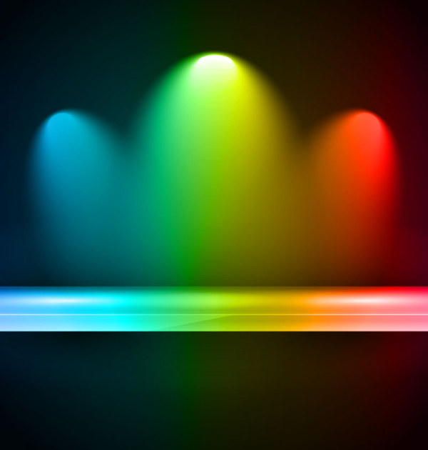 Rainbow Stage spotlights vector background 04  