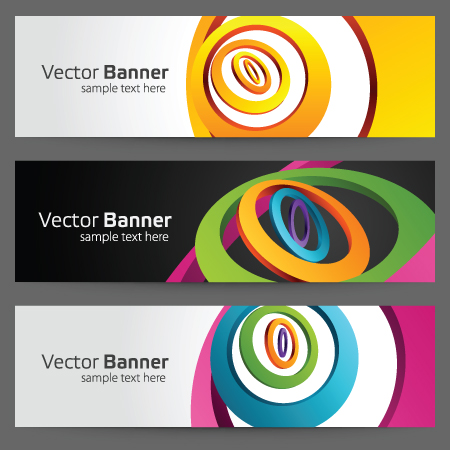 Modern colored banner 02 vector material  