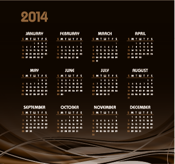 Vector set of 2014 calendar design 04  