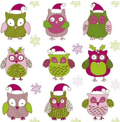 Cartoon christmas owl cute vector  