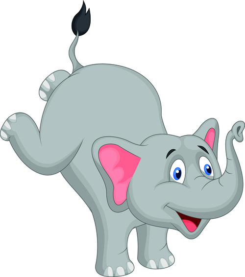 lovely cartoon elephant vector material 04  