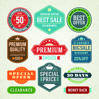 Different sale label vector set 02  