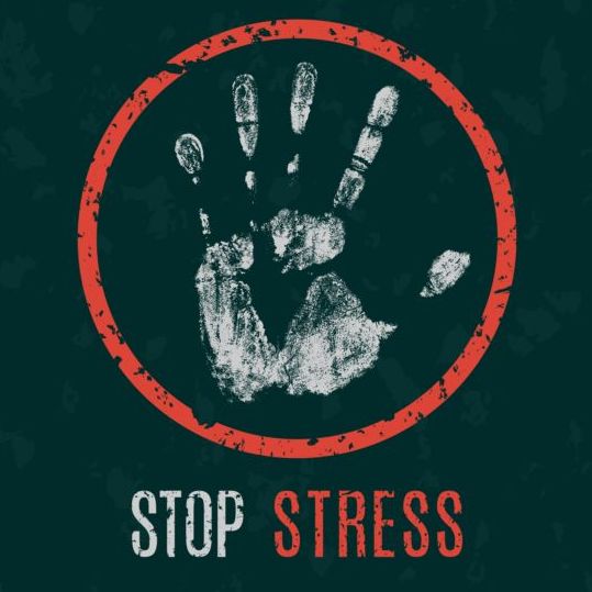 stop stress sign vector  
