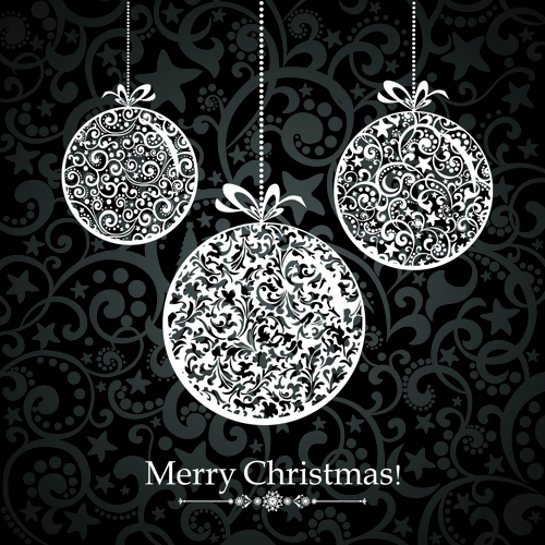 Black Style 2014 Christmas Backgrounds vector 05  