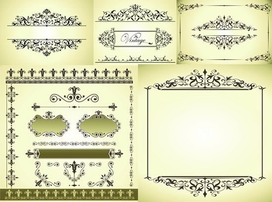 Elegant border patterns vector  