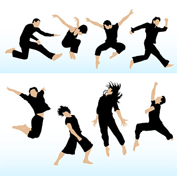 People jumping vector  