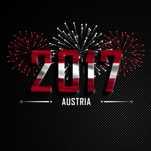 2017 nouvel an Autriche fond vectoriel  