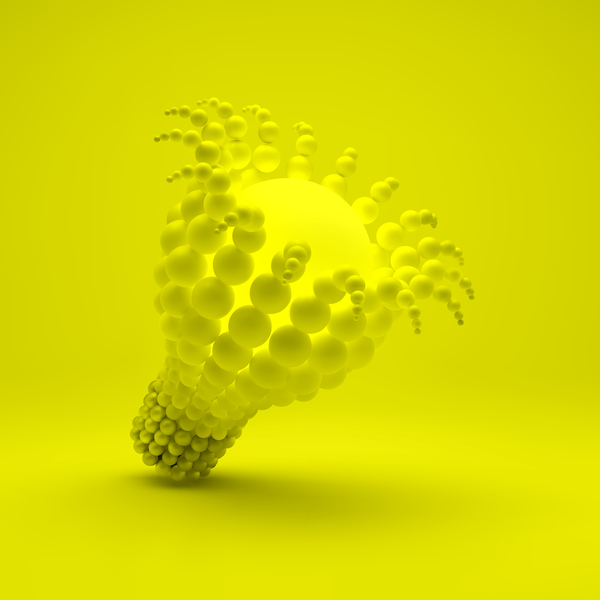 Illustration der Glühlampe 3D mit Ideenschablonenvektor 03  