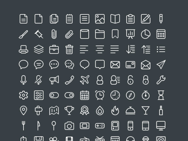 440 Kind white line free icons  