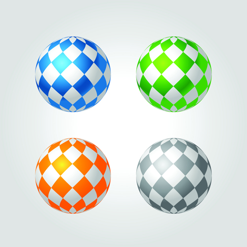 Abstract spheres modern material vector 04  