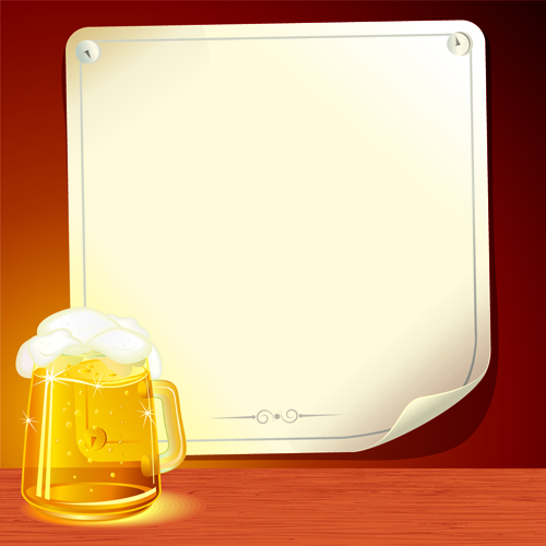 Set of Beer and Paper Poster vector graphic 03  