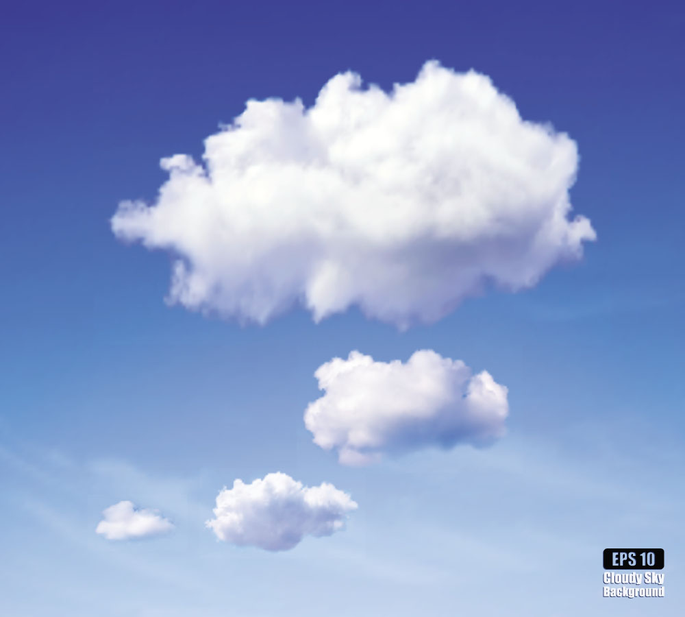青い空と雲のベクトルの背景 02  