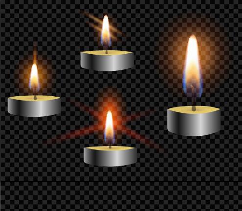 Burning candle illustration vector 03  