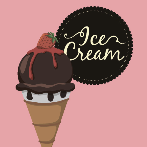 Chocolate ice cream vintage cards vectors set 06  