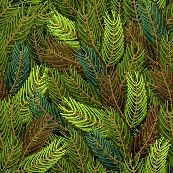 Christmas fir branches seamless pattern vector 01  