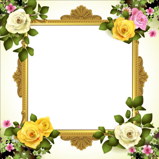 Classical frame with flower design 02  