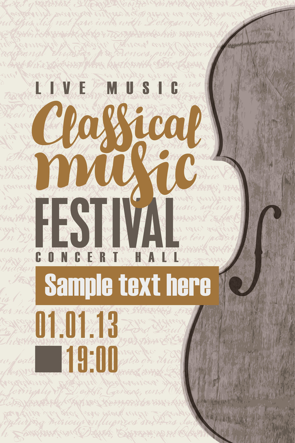 Classical music retro concert poster template 12  