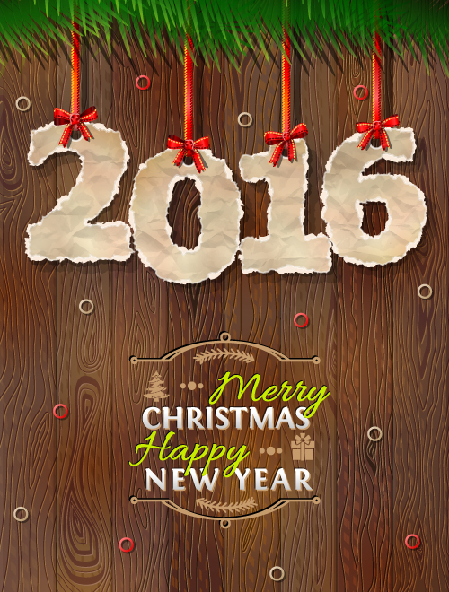 Creative 2016 christmas with new year vector design 02  