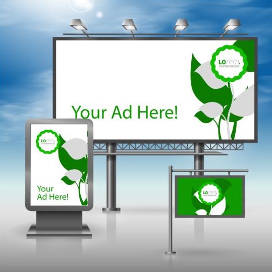 Creative billboard sign and light box design vector 09  