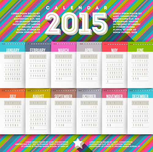 Creative calendar 2015 vector design set 01  