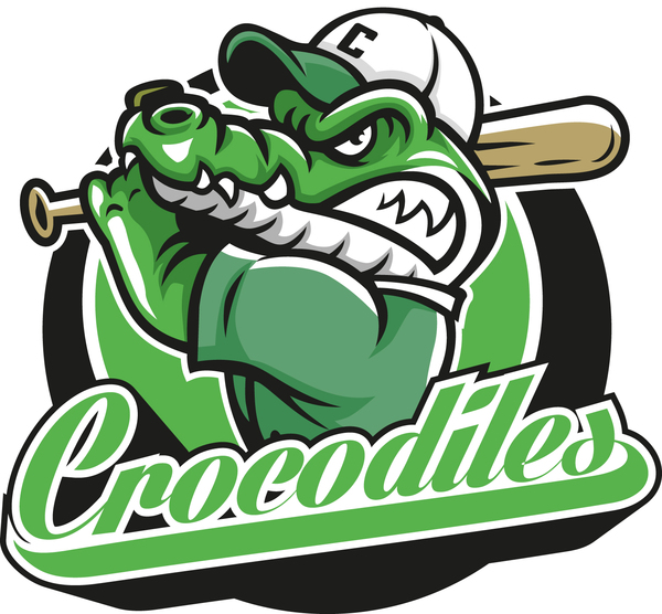 Krokodil med baseball etikett vektor  