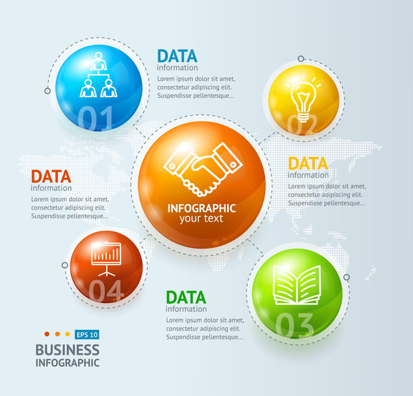 データ情報ビジネスインフォグラフィックテンプレートベクター  