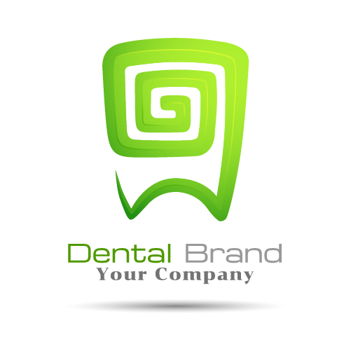 Стоматологическая ДРИ абстрактный логотип зеленый вектор  