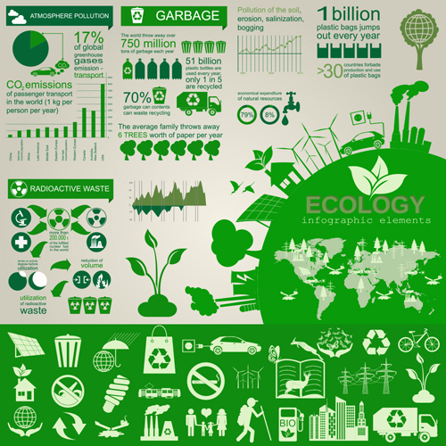 Eco recycling Infographic elements vector template 03  