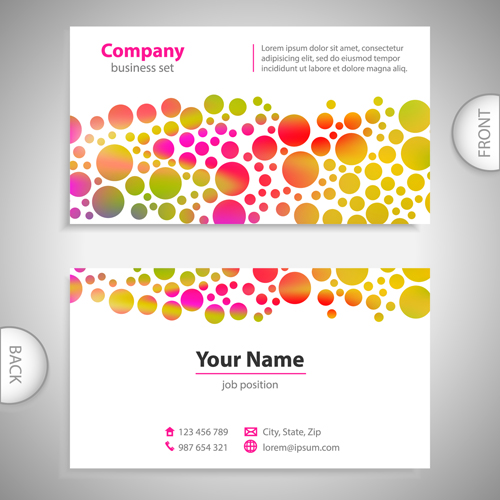 Excellent business cards front back template vector 10  