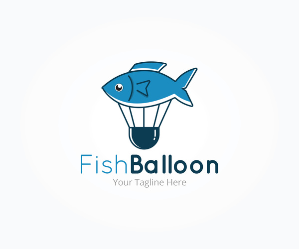 Vecteur de logo de ballon de poisson  