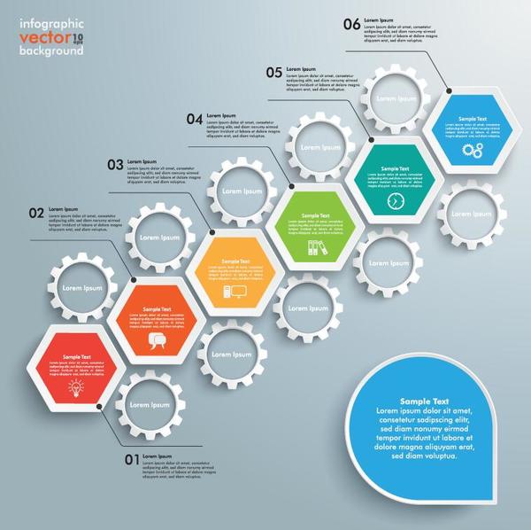 Gang mit infographic Schablonenvektor 01 des modernen Geschäfts  
