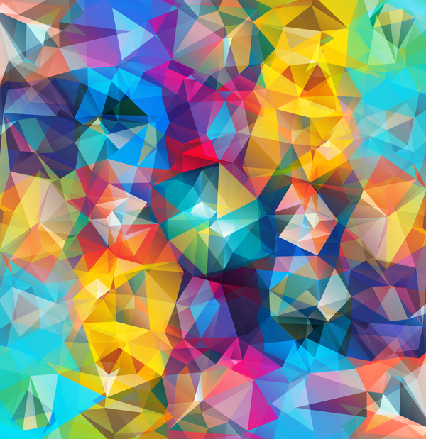 Geometrische Polygon farbigen Hintergrund Vektoren 02  