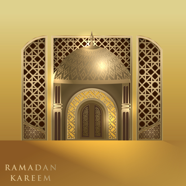 Goldener islamischer Ramadhan-Hintergrundvektor  