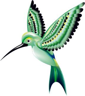 Green hummingbird vector material  