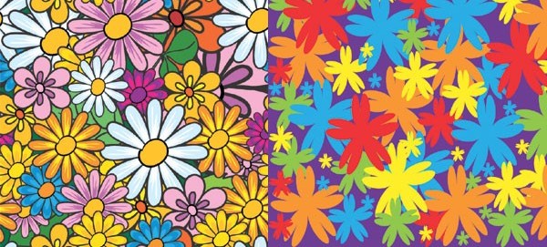 Hand painted flowers pattern vector  