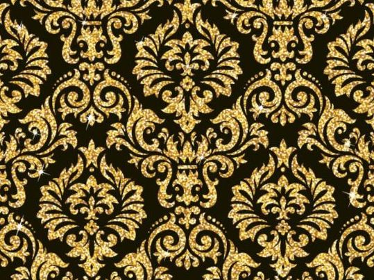 Luxuriöse goldene Dekord-Mustervektoren setzen 09  