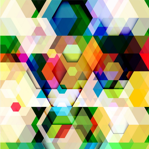 Multicolor geometric shapes backgrounds vectors 08  