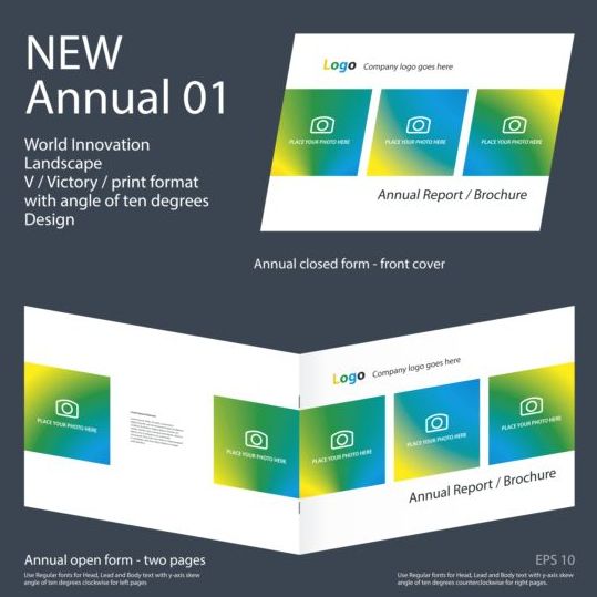 Nieuwe jaarlijkse brochure ontwerp layout vector 01  