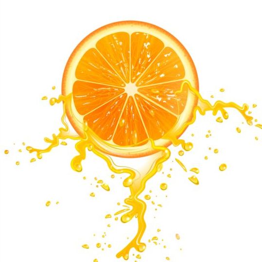 Arancione con materiale di vettore di succo  
