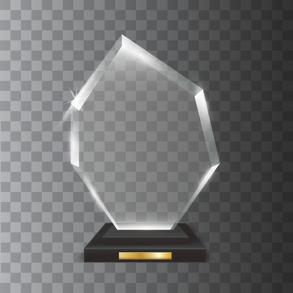 Trophée en verre acrylique Polygon vecteur de prix 01  