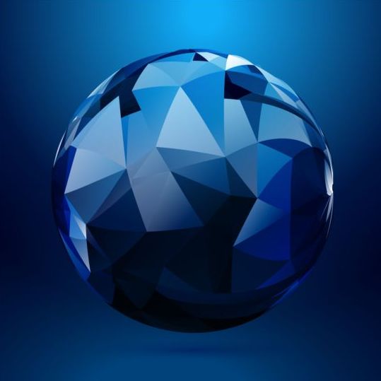 Sphère polygonale Tech fond vecteur 01  