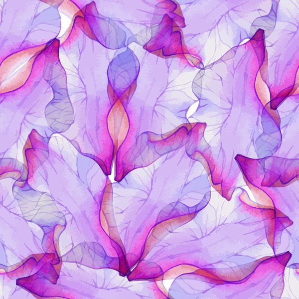 Purple aquarelle fleur pétale vecteur modèle 01  