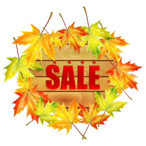 Autumn big sale design elements vector 04  