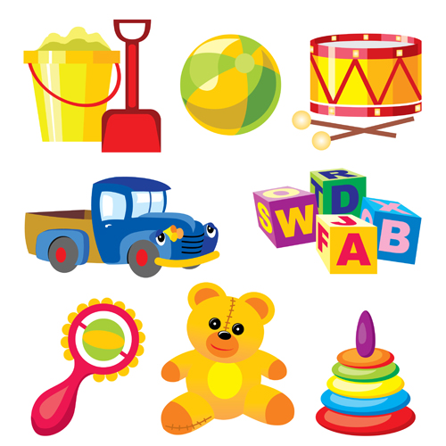 Shiny children Toys vector illustration vector 04  