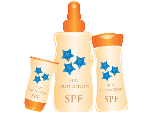 Summer cream protect lotion design vector 05  