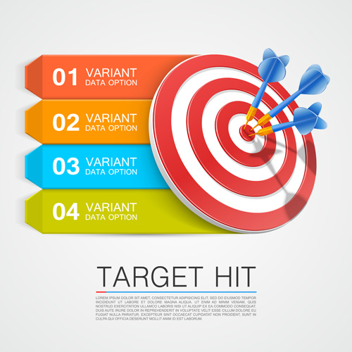 Target hit with infographics vector 02  