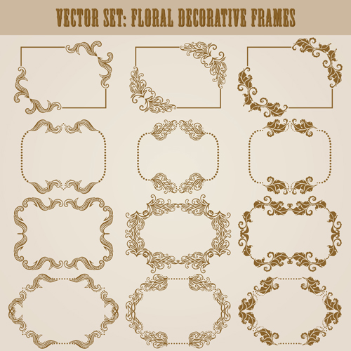 Vector set of floral decorative frames design 01  