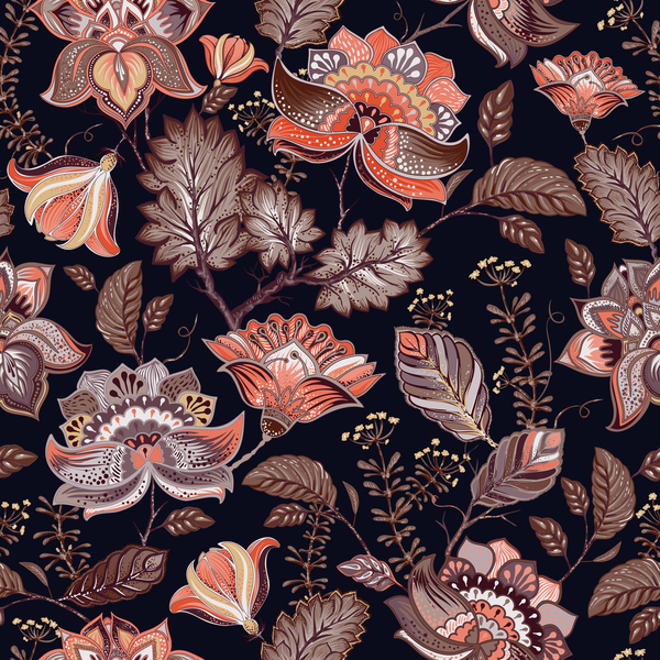 Fleur Vintage décoratif vecteur seamless pattern 01  