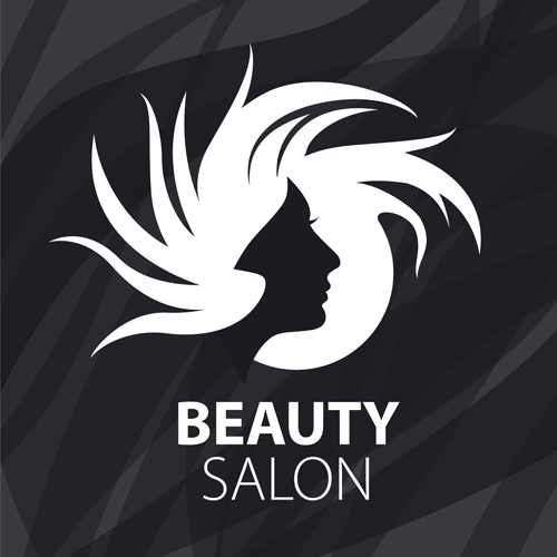Woman head with beauty salon logos vector 01  